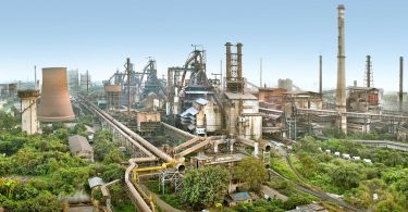 An industrial plant at work