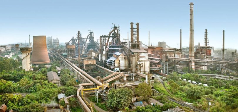 An industrial plant at work